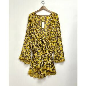 Agua Bendita Larissa Sunny Spring Romper Tropical Resort Swim Cover-Up - Large